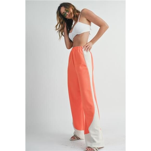Two Toned Wide Leg Pants - Picture 3 of 9